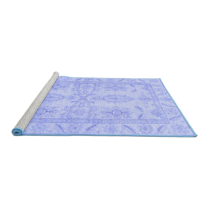 Sideview of Machine Washable Oriental Blue Traditional Rug, wshabs2492blu