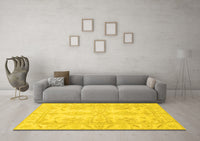 Machine Washable Oriental Yellow Traditional Rug, wshabs2492yw