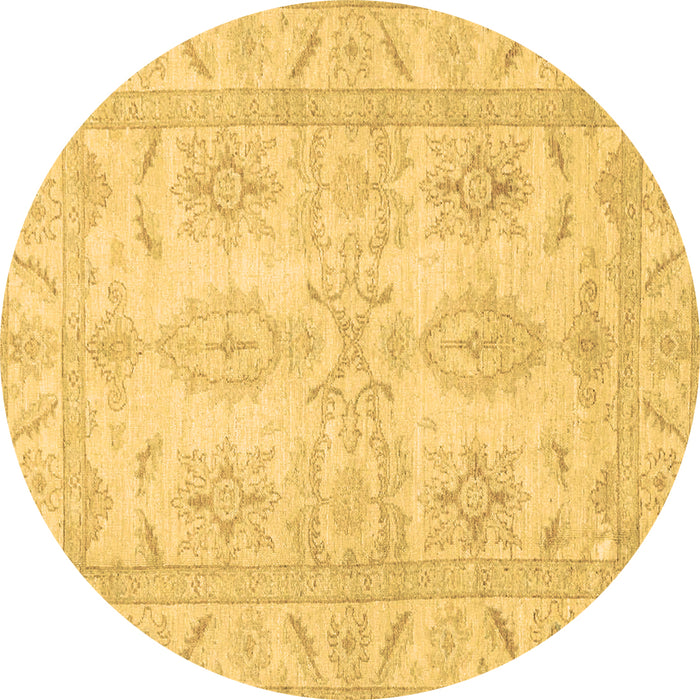 Round Oriental Brown Traditional Rug, abs2492brn