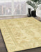Machine Washable Abstract Mustard Yellow Rug in a Family Room, wshabs2492