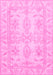 Machine Washable Oriental Pink Traditional Rug, wshabs2492pnk