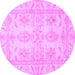 Round Oriental Purple Traditional Rug, abs2492pur