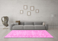 Machine Washable Oriental Pink Traditional Rug, wshabs2492pnk