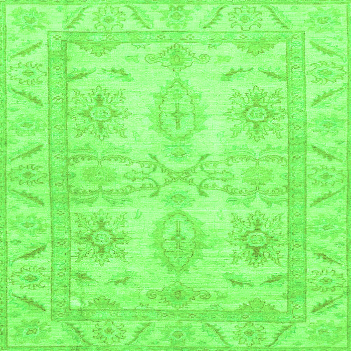 Square Oriental Green Traditional Rug, abs2492grn