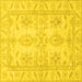 Square Oriental Yellow Traditional Rug, abs2492yw