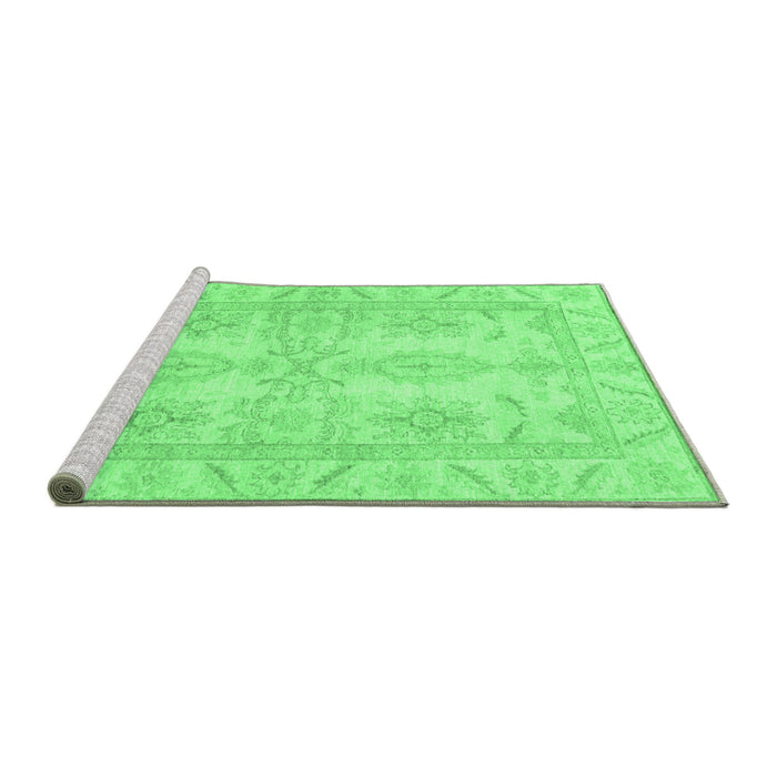 Sideview of Machine Washable Oriental Emerald Green Traditional Area Rugs, wshabs2492emgrn