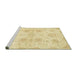 Sideview of Machine Washable Abstract Chrome Gold Yellow Rug, wshabs2493