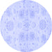 Round Oriental Blue Traditional Rug, abs2493blu