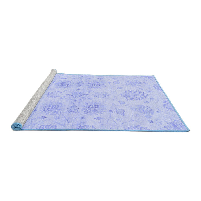 Sideview of Machine Washable Oriental Blue Traditional Rug, wshabs2493blu