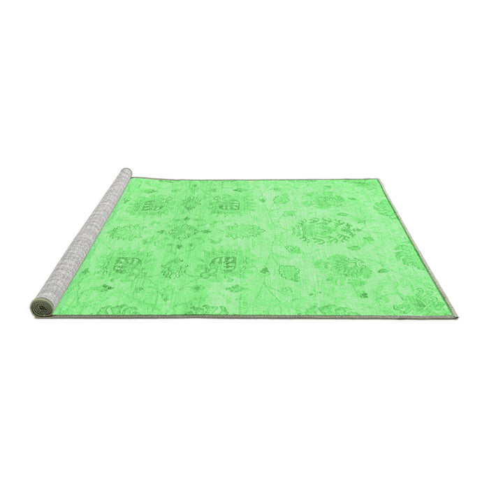 Sideview of Machine Washable Oriental Emerald Green Traditional Area Rugs, wshabs2493emgrn