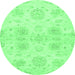 Round Oriental Emerald Green Traditional Rug, abs2493emgrn