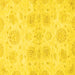 Square Machine Washable Oriental Yellow Traditional Rug, wshabs2493yw