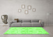 Machine Washable Oriental Green Traditional Area Rugs in a Living Room,, wshabs2493grn