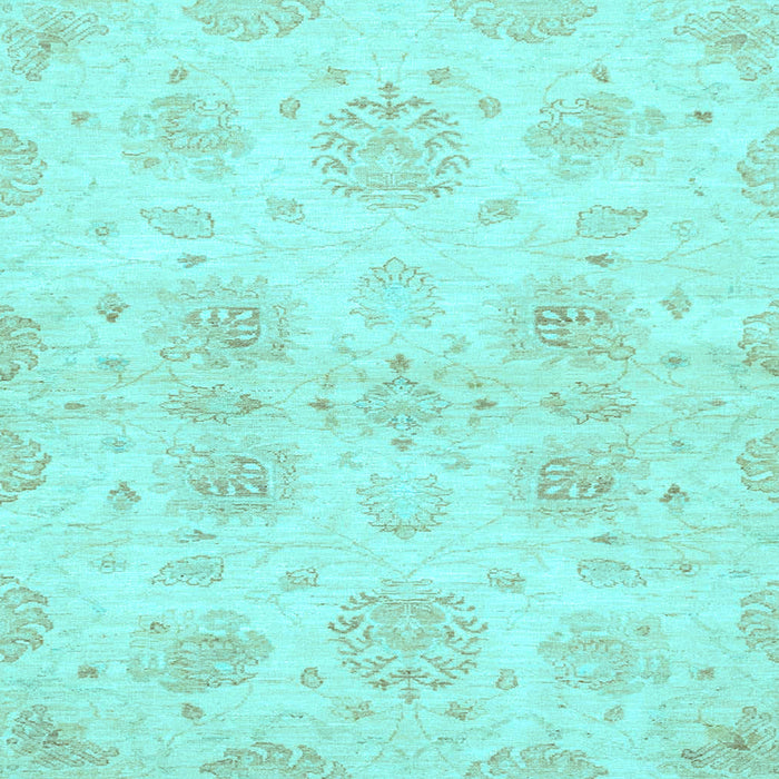 Square Oriental Light Blue Traditional Rug, abs2493lblu