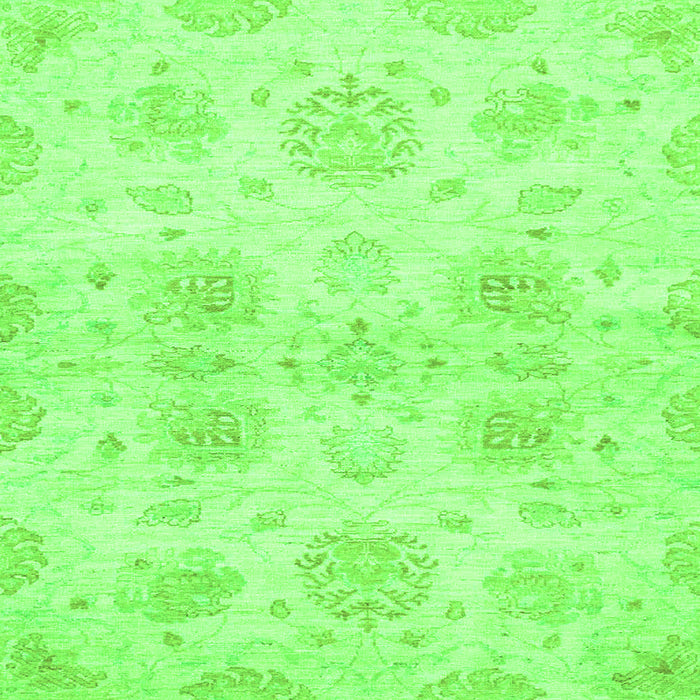 Square Oriental Green Traditional Rug, abs2493grn