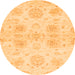 Round Oriental Orange Traditional Rug, abs2493org