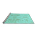 Sideview of Machine Washable Oriental Light Blue Traditional Rug, wshabs2493lblu