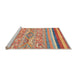 Sideview of Machine Washable Abstract Red Rug, wshabs2494