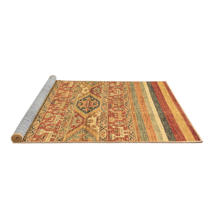 Sideview of Machine Washable Abstract Brown Modern Rug, wshabs2494brn