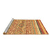 Sideview of Machine Washable Abstract Brown Modern Rug, wshabs2494brn