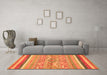 Machine Washable Abstract Orange Modern Area Rugs in a Living Room, wshabs2494org