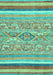 Machine Washable Abstract Turquoise Modern Area Rugs, wshabs2494turq