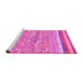 Sideview of Machine Washable Abstract Pink Modern Rug, wshabs2494pnk