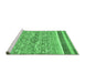 Sideview of Machine Washable Abstract Emerald Green Modern Area Rugs, wshabs2494emgrn