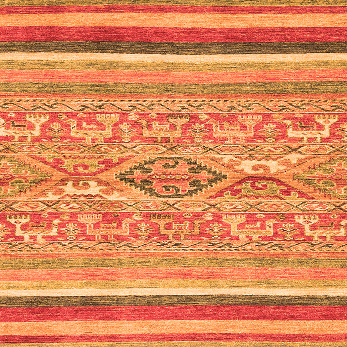 Square Machine Washable Abstract Orange Modern Area Rugs, wshabs2494org