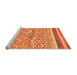 Sideview of Machine Washable Abstract Orange Modern Area Rugs, wshabs2494org