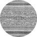 Round Machine Washable Abstract Gray Modern Rug, wshabs2494gry