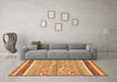 Machine Washable Abstract Brown Modern Rug in a Living Room,, wshabs2494brn