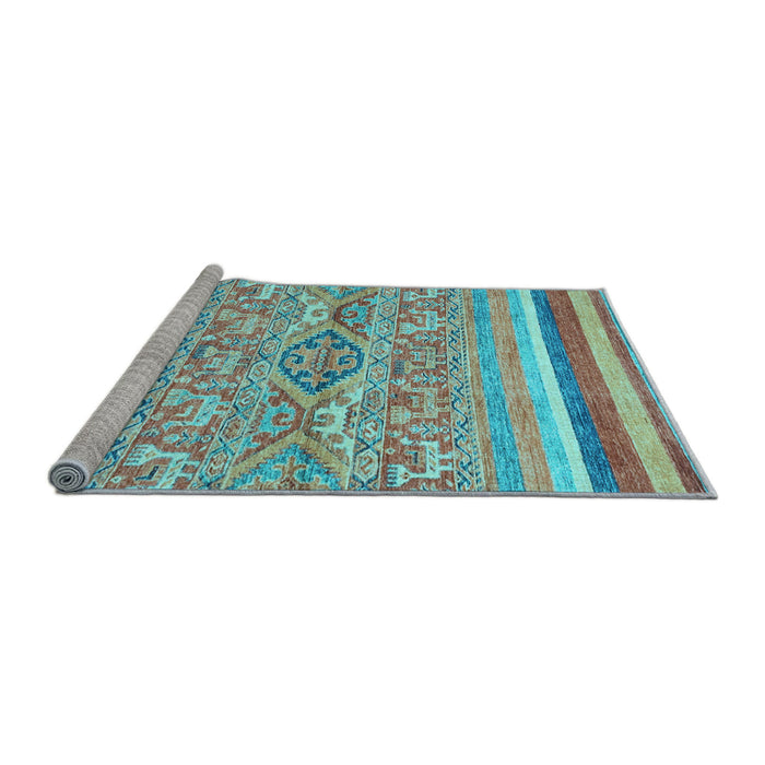 Sideview of Machine Washable Abstract Light Blue Modern Rug, wshabs2494lblu