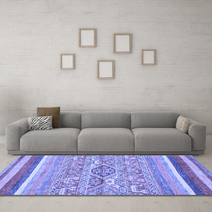 Machine Washable Abstract Blue Modern Rug in a Living Room, wshabs2494blu