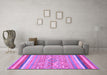 Machine Washable Abstract Purple Modern Area Rugs in a Living Room, wshabs2494pur