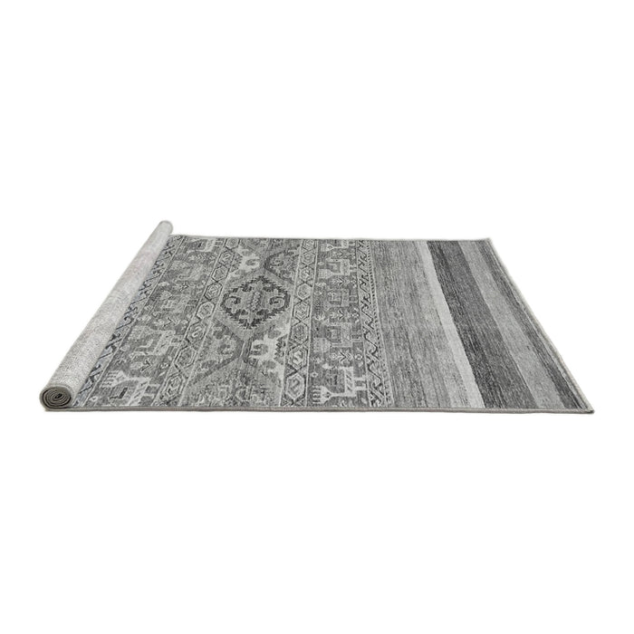 Sideview of Machine Washable Abstract Gray Modern Rug, wshabs2494gry