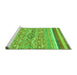 Sideview of Machine Washable Abstract Green Modern Area Rugs, wshabs2494grn