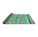 Sideview of Abstract Turquoise Modern Rug, abs2494turq