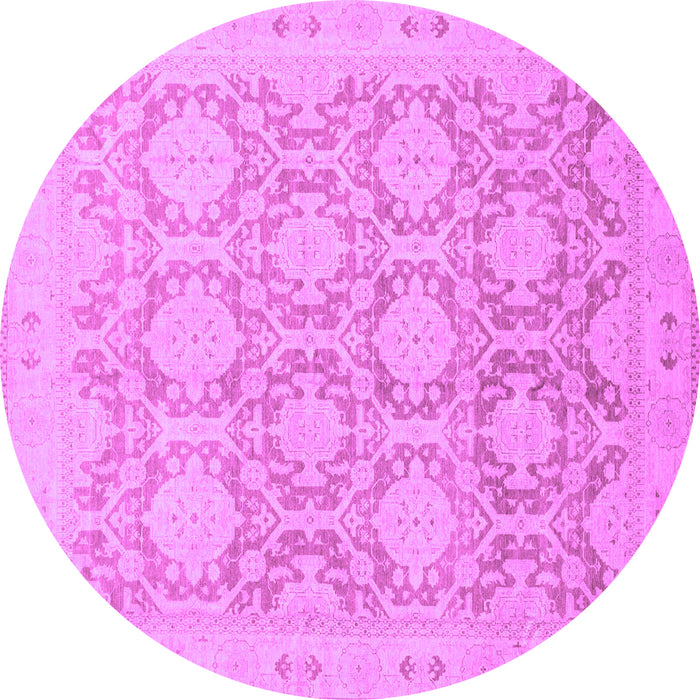 Round Machine Washable Oriental Purple Traditional Area Rugs, wshabs2495pur