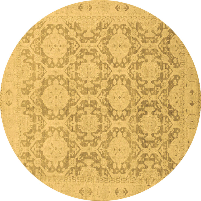 Round Machine Washable Oriental Brown Traditional Rug, wshabs2495brn