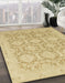 Abstract Gold Oriental Rug in Family Room, abs2495