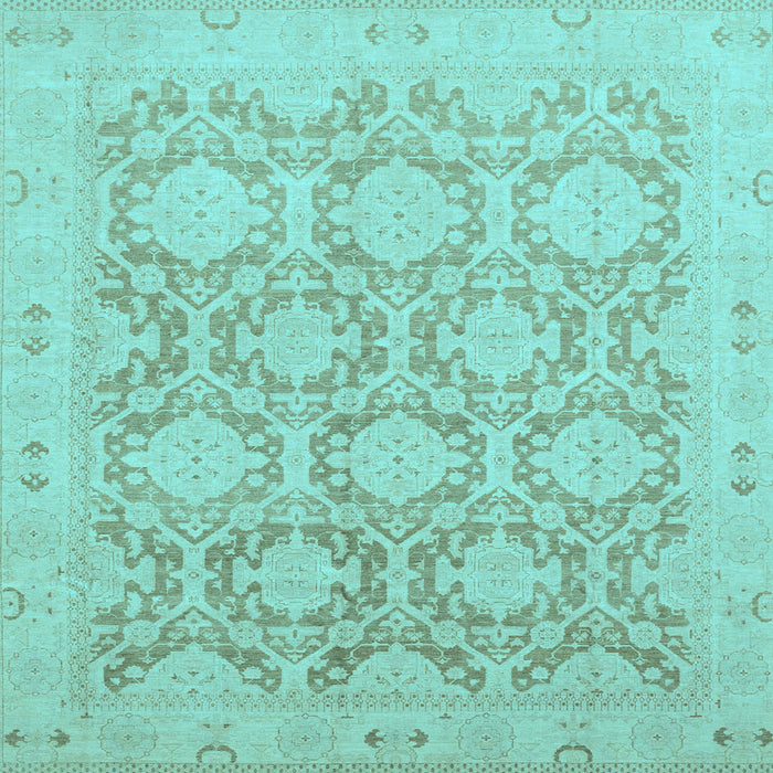 Square Machine Washable Oriental Light Blue Traditional Rug, wshabs2495lblu