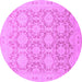 Round Oriental Purple Traditional Rug, abs2495pur