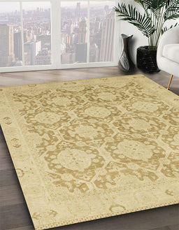Machine Washable Abstract Gold Rug in a Family Room, wshabs2495