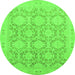 Round Oriental Green Traditional Rug, abs2495grn