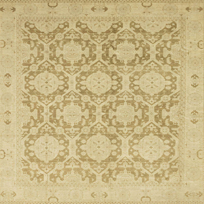 Square Abstract Gold Oriental Rug, abs2495