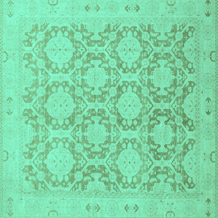 Square Oriental Turquoise Traditional Rug, abs2495turq
