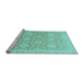 Sideview of Machine Washable Oriental Light Blue Traditional Rug, wshabs2495lblu