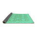 Sideview of Oriental Turquoise Traditional Rug, abs2495turq