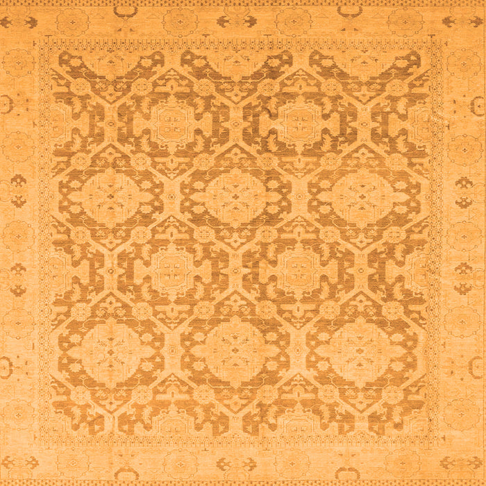 Square Machine Washable Oriental Orange Traditional Area Rugs, wshabs2495org